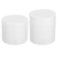 Round Foam Cake Dummy, 4"x 3", 4"x 4" White Fake Cake Circles Dummies, 2Pcs