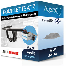 AUTO HAK Anhängekupplung starr und TOWTEC E-Satz 7polig für VW Jetta 84- AHK
