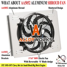 Cooling Shroud Fan For 55-57 Chevy Bel Air Small Block Big Block V8 I6 3.8 4.3L