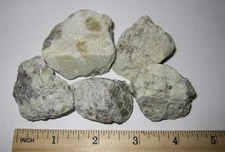 5 ROUGH 1.4"- 1.7" GREEN MOONSTONE & SMOKY QUARTZ CRYSTAL STONES NH, USA 213g *3