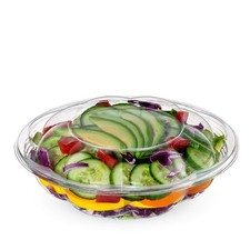  18 oz. - 50 Count Clear Plastic Salad Bowls with Lids, Disposable Salad Cont...