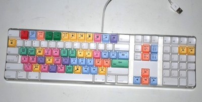 Apple Mac A1048 BPS Logic Colored Final Cut Pro Video Editing Keyboard.