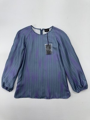 GIORGIO ARMANI Women's Blue Purple Long Sleeve Blouse BNWT