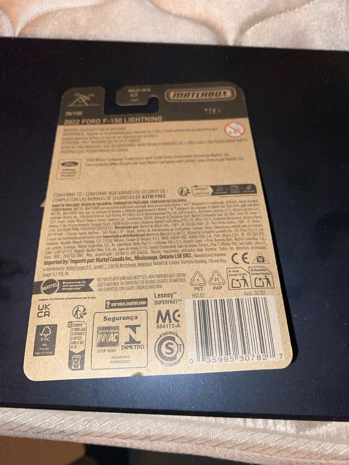 Matchbox  2022 Ford F-150 Lightning #28/100  Case M 2024 Black - Image 3 of 3