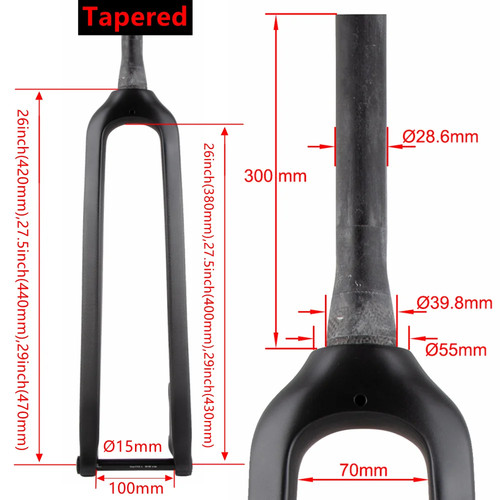 Mountain Cycling Hard Fork Carbon Thru Axle Rigid Fork 26/27.5/29er 15mm*100mm - Picture 4 of 36