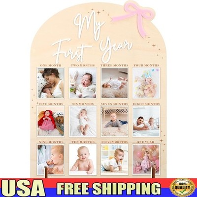 First Year Baby Photo Display Frame Monthly Milestones & Growth Tracking New