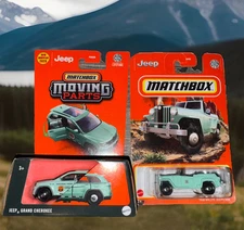 Lot Of 2 Matchbox Forest Ranger Jeep Grand Cherokee & Custom Willys Jeepster NIP