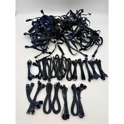Large Lot PC PSU Modular Cables PCIe SATA CPU Mixed