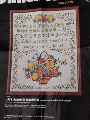  Dimensions ~ Life's Greatest Treasures Kit  # 3028~ Sampler  Almost Finished 