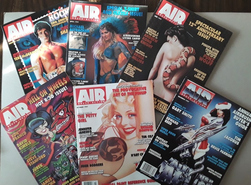 Lot of 6 Airbrush Action Magazines.  ALL 1997 Issues.  Feb. thru Dec.  Like New.