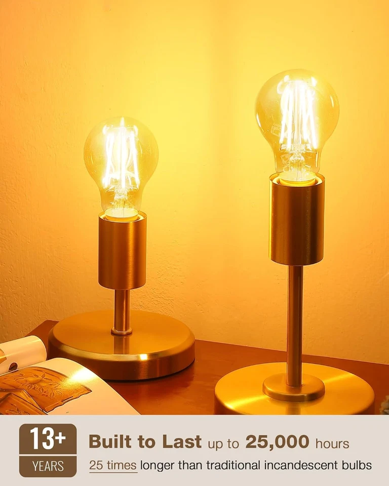 A19 E26 Amber Light Bulbs 2200K Soft Warm, Vintage LED Edison Bulbs 60 Watt Equi - Image 2 of 4