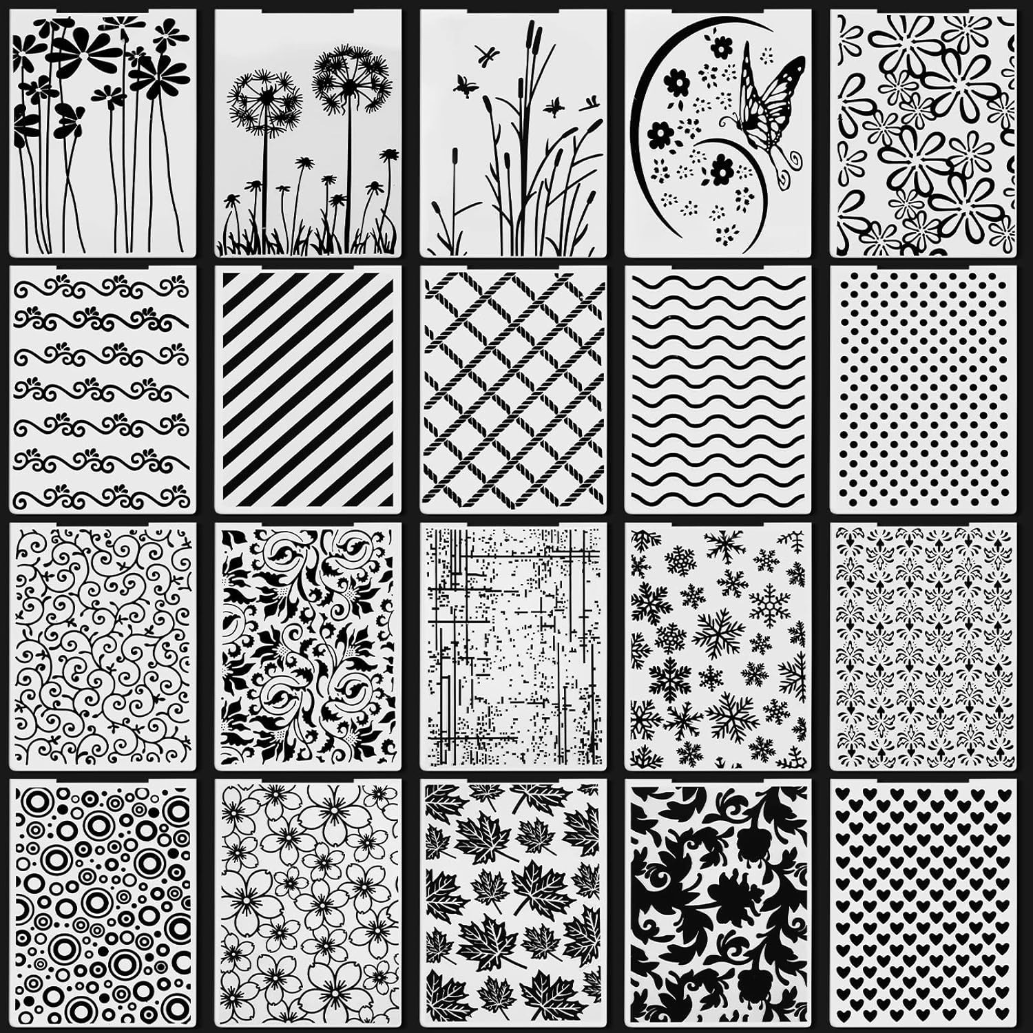 Embossing Folders 20 Pcs Vintage Styles for Card Making Scrapbooking DIY