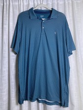 IZOD Golf Polo Shirt Mens XL Blue Golf Print Stretch Performance Golf