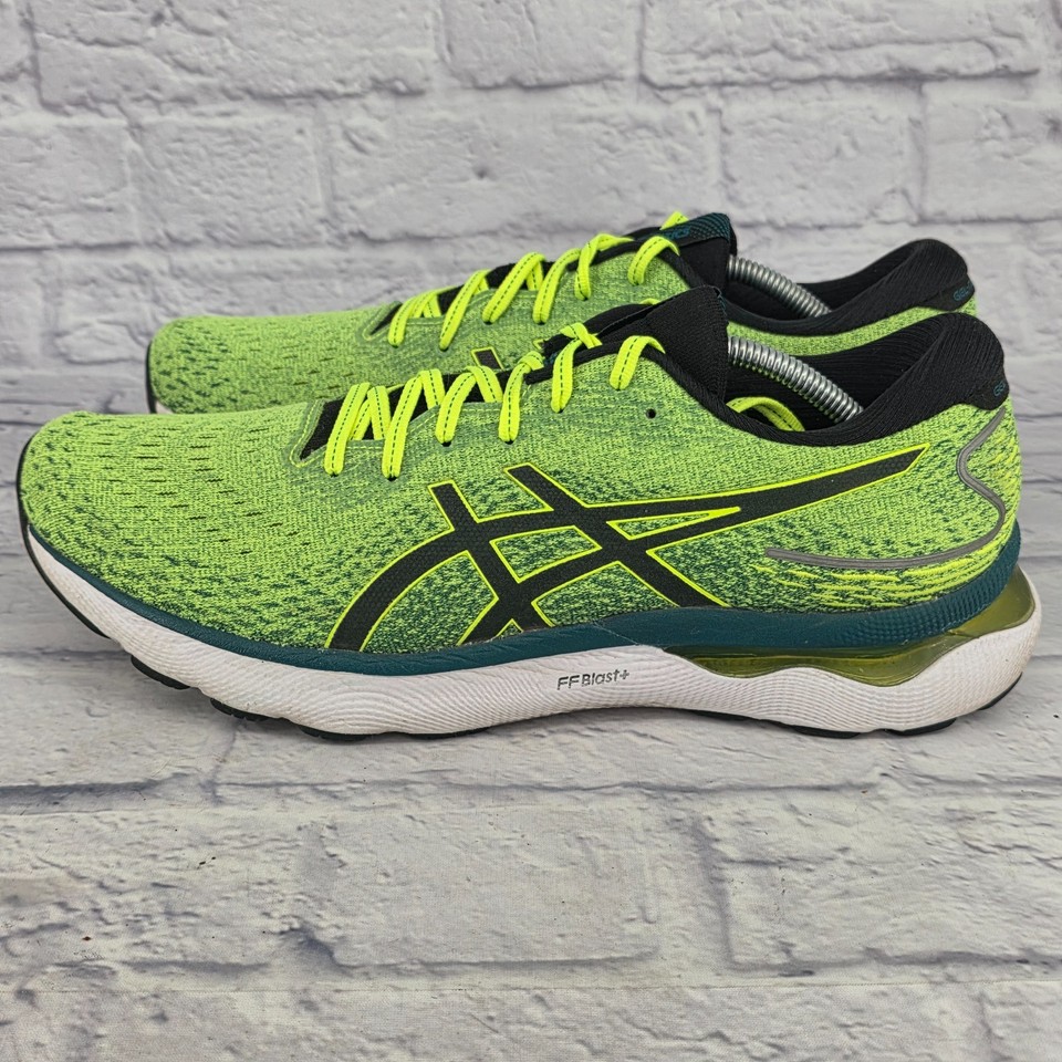 ASICS GEL NIMBUS 24 Men Sz 12.5 Lime Green Black Run Walk Jog Shoe GEL ...