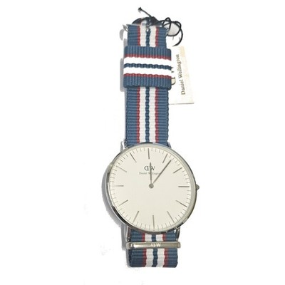 Daniel Wellington Classic Nottingham Blue Red White Strap Mens Watch 0208DW