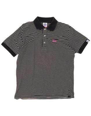 Franklin & Marshall Mens Polo Shirt Medium Navy Blue Striped DF08
