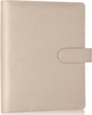 "Aesthetic A5 Binder with 6 Golden Rings - Refillable & Sturdy Planner W Pockets