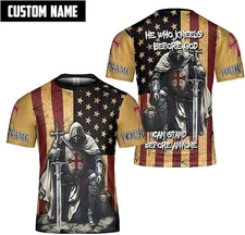 Personalized Knights Templar 3D T-Shirt Unisex Full Size Tee
