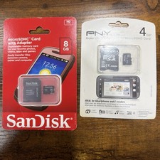 Sandisk MicroSDHC 8GB Memory Card with SD Adapter PNY MicroSDHC SEALED