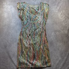 Women's Fashion Nova Dress Sequin Rainbow Size M