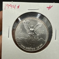 1994 1 oz 999 Fine SILVER Ley Mexican Libertad 1 Onza, Pura Plata Rare Coin 