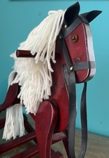 Kingstate Rocking Horse Miniature For Doll or Decoration Solid Wood Yarn Hair