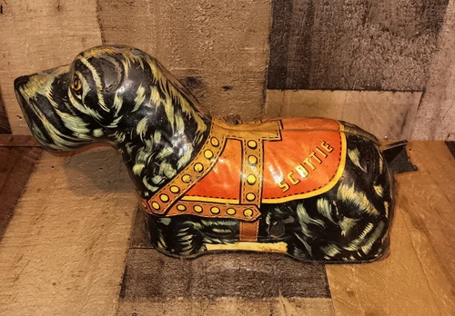 Vintage Marx Wee Scottie Wind-up Tin Scotty Toy No Key Untested 10" Long Read