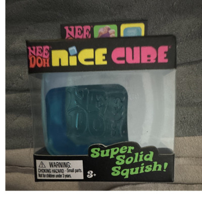 Nee Doh Nice Cube Super Solid Tactile Squishy Squeeze Toy Blue 3+ 26014HY