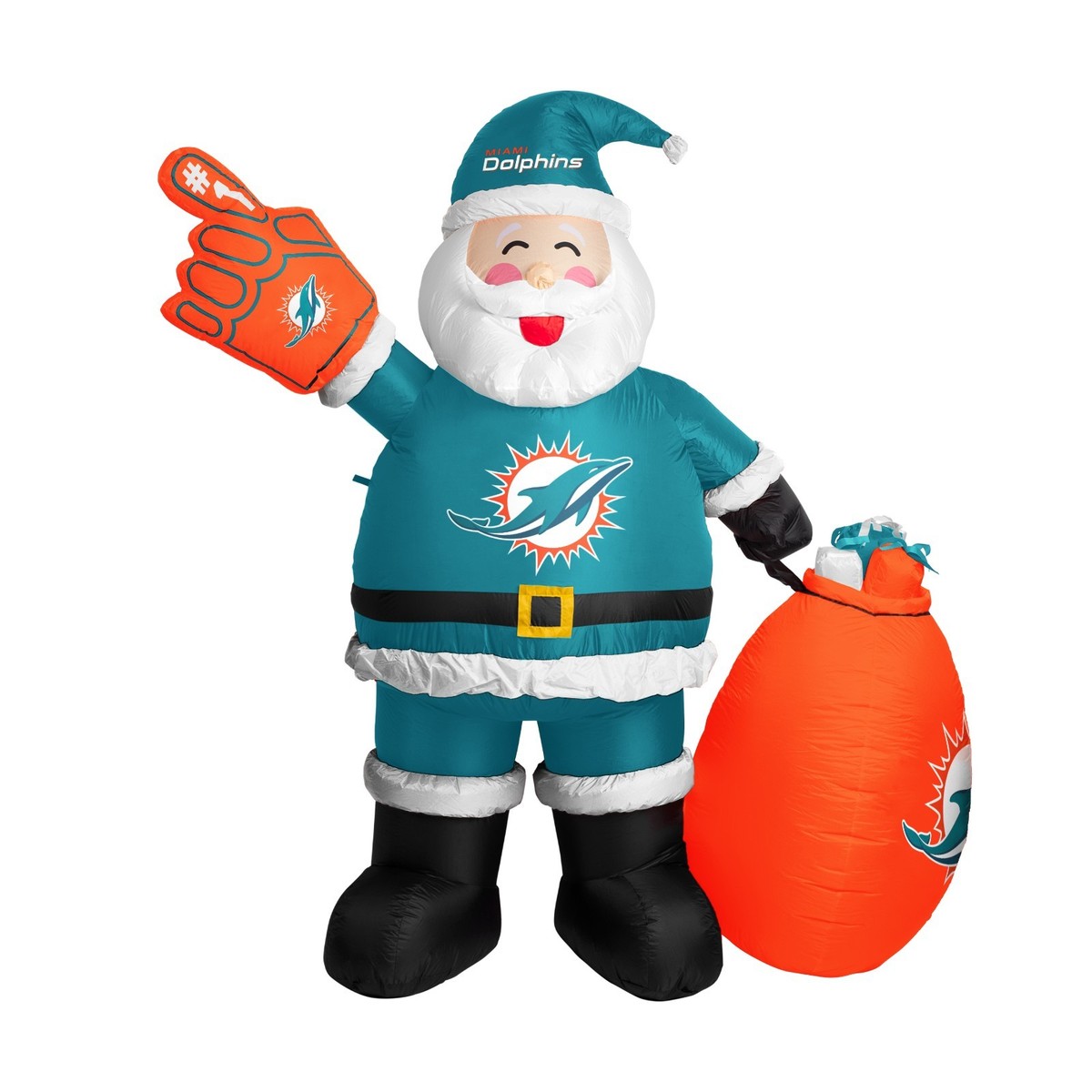 Miami Dolphins NFL 7Ft Tall Inflatable Santa Claus Christmas Yard