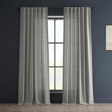 Heavy Faux Linen Light Filtering Curtains for Bedroom 96 Inches Long 1 Panel -