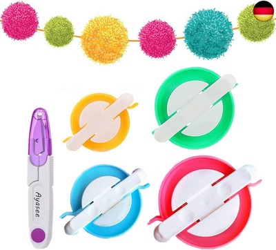 Pompom Maker, 4 Größen Pom Pom Maker für Fluff Ball Weaver Needle Craft DIY Wo