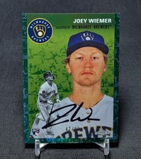 Joey Wiemer Green Toile Refractor /99 Rookie 2023 Topps Chrome Platinum Card #6. rookie card picture