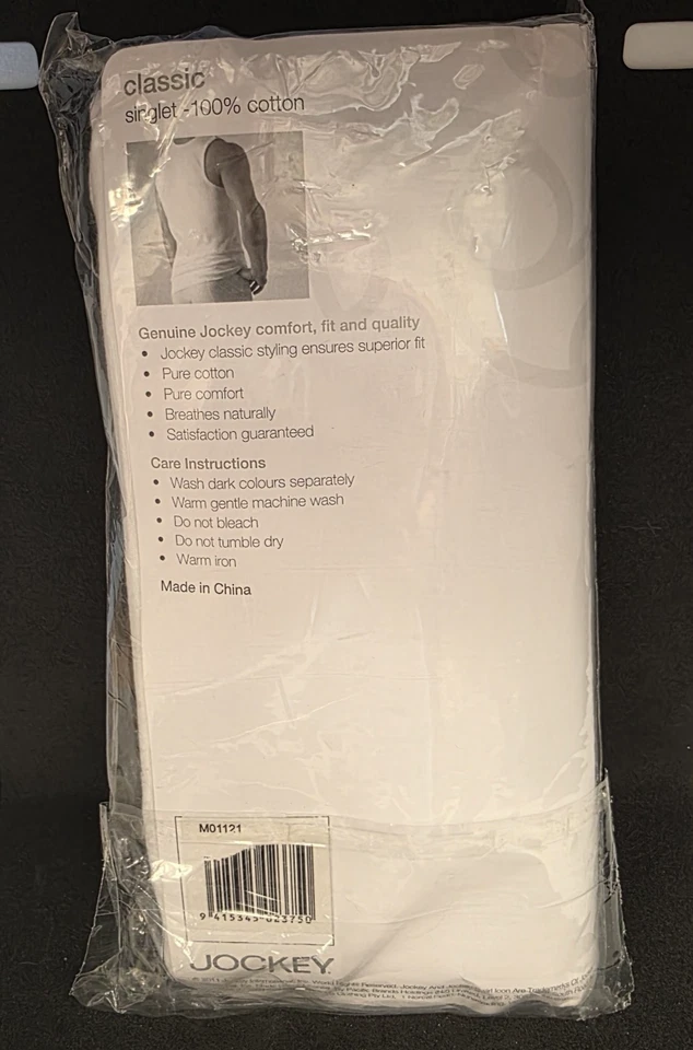 Jockey Classic White Singlet 100% Cotton 3XL Chest 117cm Brand New 2011 - Image 4 of 4