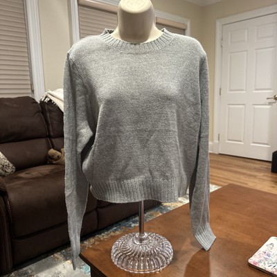 Divided By HM Solid Gray Long Sleeve Sweater Size L