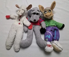 Vintage 1993 Lamb Chop, Charlie Horse & Hush Puppy Plush Puppet Trio Shari Lewis
