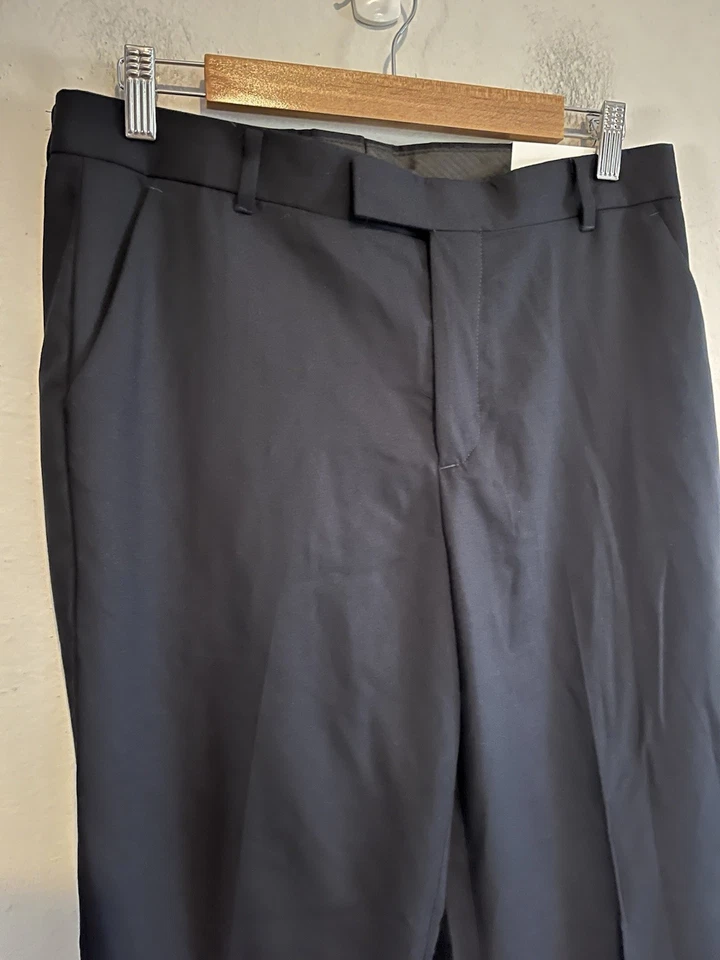 Calvin Klein Black Flat Front Dress Pants Boys Size 18 Husky New - Image 2 of 4