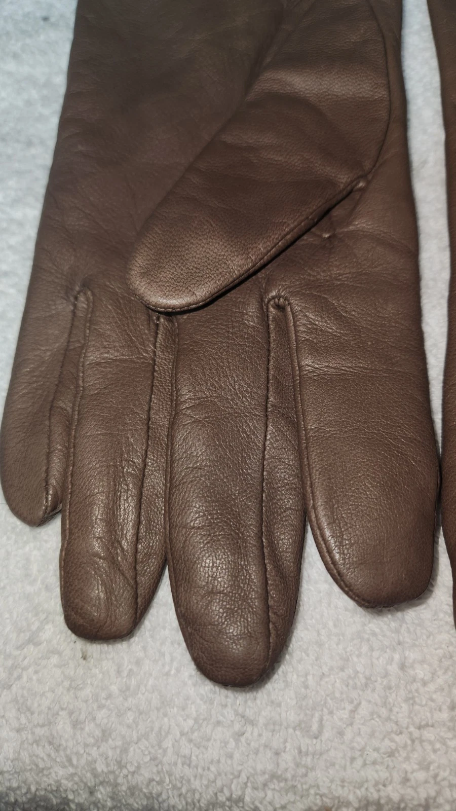 Vintage Fownes Leather Gloves Womens 8.5 Polyester Lined Winter
