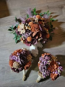 Handmade Wedding And Bridesmaids Flowers With Extra Paint