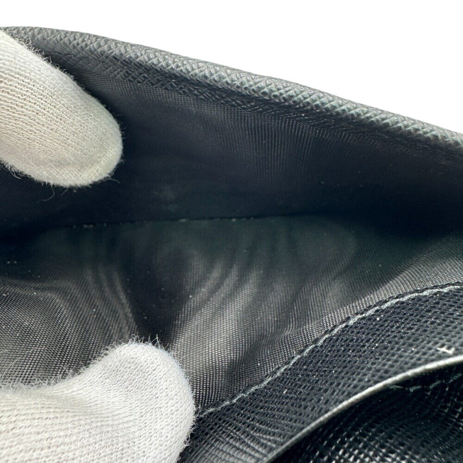 PRADA 2MV836 Saffiano Bi-fold Long Wallet, Black, Men's GZl1f7ug thumbnail 13