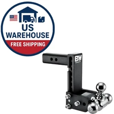 B&W Trailer Hitches Tow & Stow Adjustable Trailer Hitch Ball Mount - Fits 2" Rec