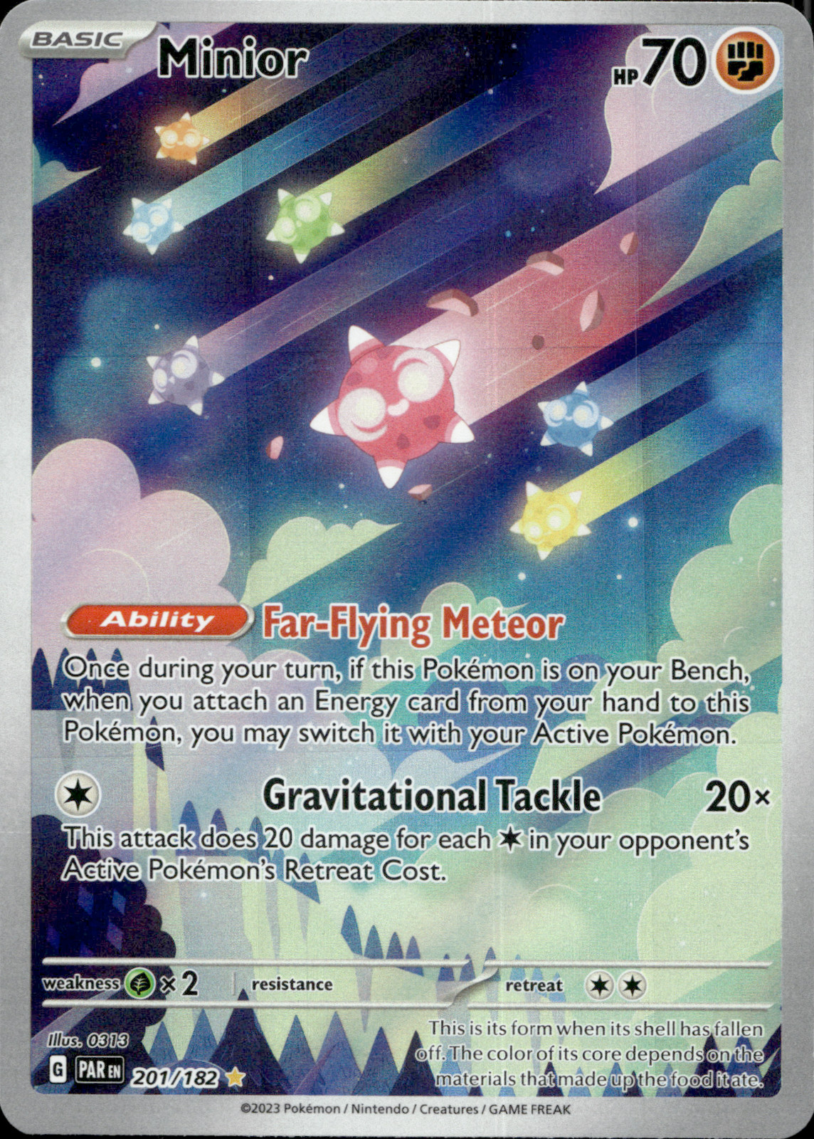 Minior – Illustration Rare – 201/182 – Paradox Rift – NM – Pokémon TCG