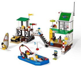 LEGO CITY 4644 Marina Retired Set/Beach/Surfing/Scuba Diver/Windsurf
