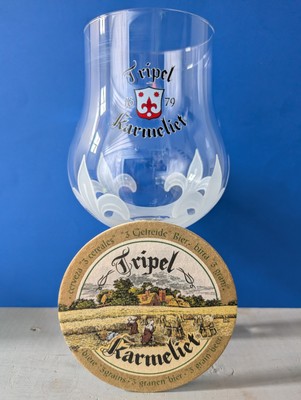 *Verre à bière* TRIPEL KARMELIET *0.3L (Avec Sous Verre Inclut)