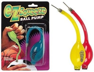 EZ Squeeze Sports Ball Hand Small Portable Air Pump with Needle Basketball...
