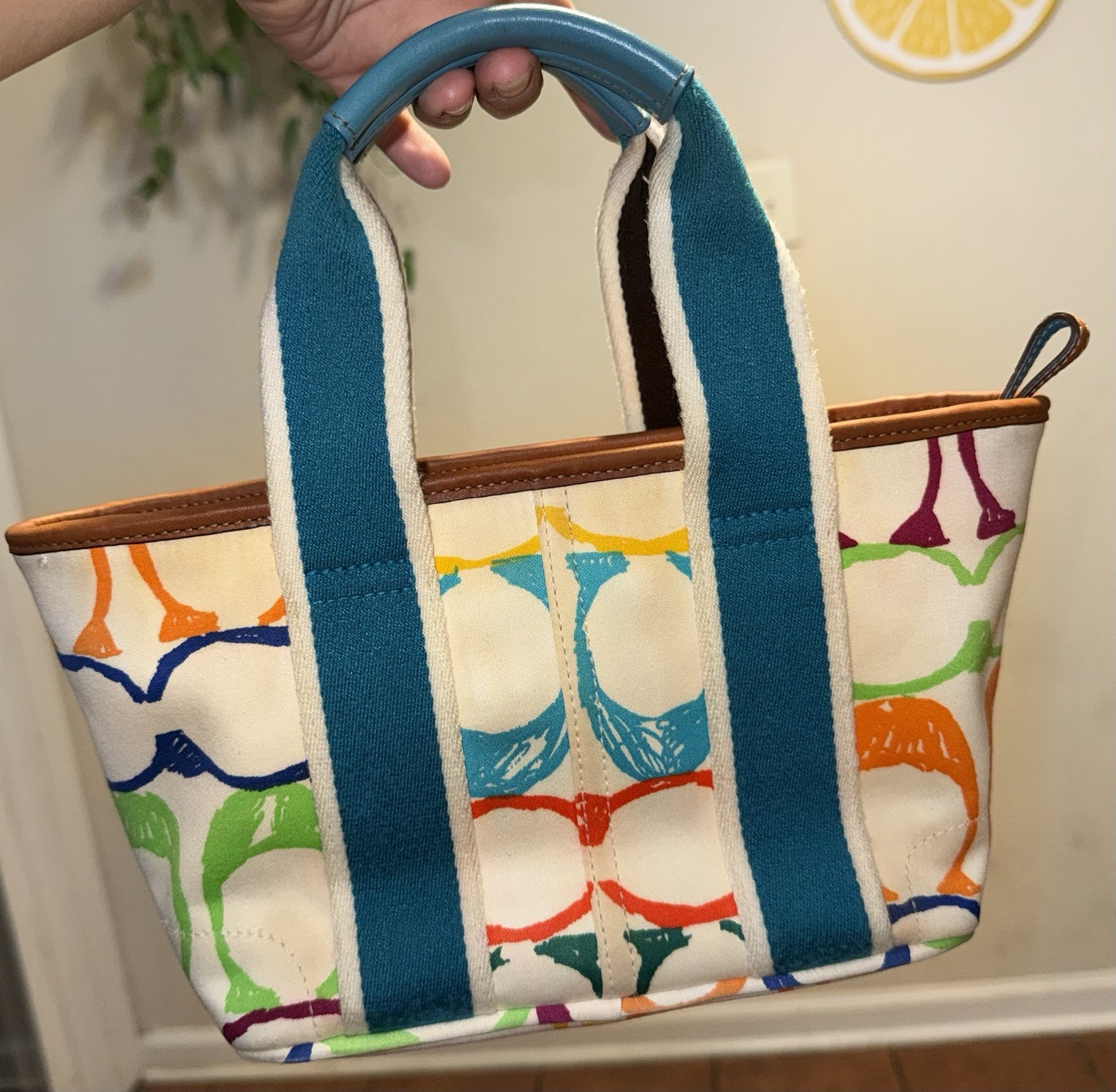 Coach 2004 Scribble Mini Hampton Tote Handbag Vin… - image 3