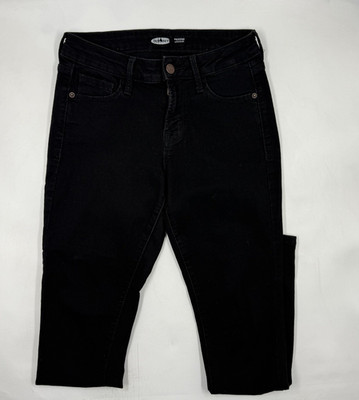 Old Navy Jeans Womens 2 Black Dark Wash Rockstar Super Skinny Stretch Denim
