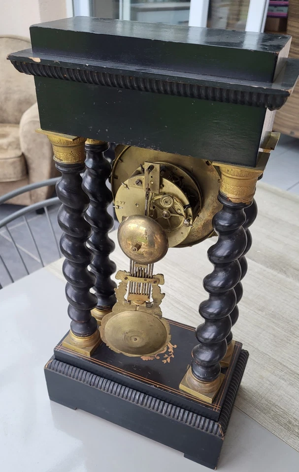 ancienne pendule clock horloge regulateur carillon à colonnes Napoléon III - Photo 4/4