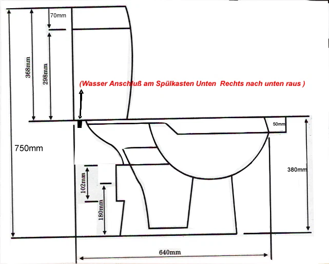 Wc Toilette Stand komplett set mit Spülkasten KERAMIK Weiß - Bild 2 von 4