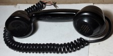 CORNETTA PER TELEFONO IN BACHELITE NERA AN 40/50 FATME CON FILO E MICROFONI
