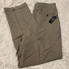 Chaps Mens Size 36X34 Beige Pleated Dress Pants Cuffed Legs NWT